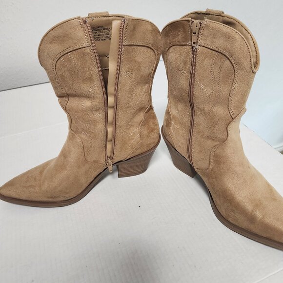 Universal Thread Women's Size 11M Jacey Tan Faux Suede Country Western Boots - Picture 5 of 11
